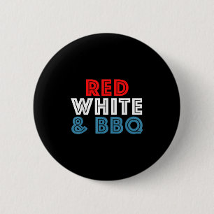 Funny 4th Of July Fourth Retro Usa Red White Bbq 6 Cm Round Badge