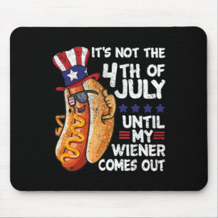 Funny 4th Of July Hot Dog Wiener Comes Out Bbq Par Mouse Pad