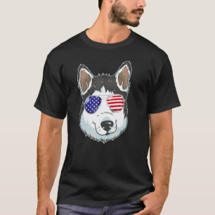 Funny 4th Of July Husky Patriotic Merica Dog 4th O T-Shirt