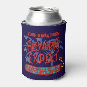 Funny 4th of July Independence Fireworks Expert Can Cooler