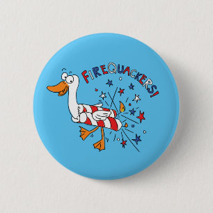 Funny 4th of July Kids Cartoon 6 Cm Round Badge