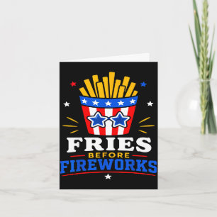 Funny 4th of july patriotic freench fries fast card