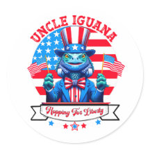 Funny 4th of July patriotic iguana Button