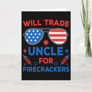 Funny 4th Of July Shirts Kids Will Trade Uncle Fir Card