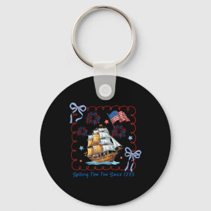 Funny 4th Of July Spilling The Tea Since 1773 Coqu Key Ring