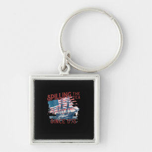 Funny 4Th Of July Spilling The Tea Since 1773 Four Key Ring