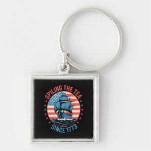 Funny 4Th Of July Spilling The Tea Since 1773 Four Key Ring