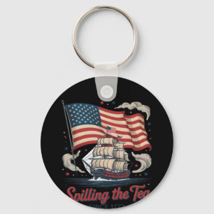 Funny 4Th Of July Spilling The Tea Since 1773 USA Key Ring