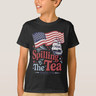 Funny 4th Of July Spilling The Tea Since 1773 Usa  T-Shirt