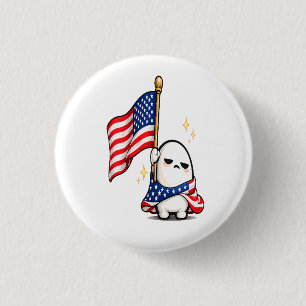 Funny 4th of July Tired USA Character 3 Cm Round Badge