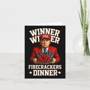 Funny 4th Of July Winner Winner Firecrackers Dinne Card