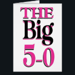 Funny 50 Black Pink Fiftieth Birthday Card<br><div class="desc">Let's face it hitting the age of fifty is not something that you wanted to happen so soon. Celebrate the Big 50th birthday with some fun and laughs. Pink and black stylish design to celebrate a fiftieth birthday. Great large cards for groups of people to sign. Wonderful for office, parties...</div>