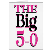 Funny 50 Black Pink Fiftieth Birthday Card
