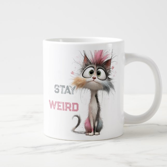 Funny 50 Plus Cat Aging Large Coffee Mug (Right)