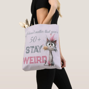 Funny 50 Plus Cat Tote Bag