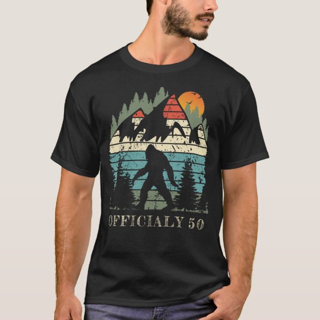 Funny 50th Birthday Bigfoot Yeti T-Shirt (Front)