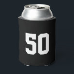 Funny 50th Birthday can cooler for men<br><div class="desc">The man the myth the legend can cooler for men. Cute Birthday gift idea. Funny quote for over the hill dad on Birthday. Age specific humour for fiftieth Bday. Personalizable text and background colour. Cosy gift idea for daddys manly man cave / mancave. Vintage masculine typography. Keeps beer cool for...</div>