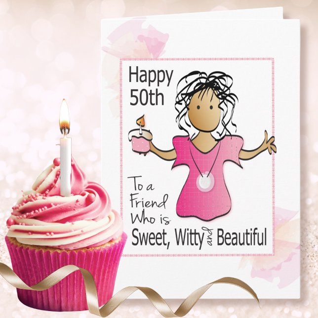 Funny 50th Birthday Cartoon Sassy Sarcastic Fun  Card (Creator Uploaded)