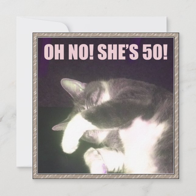 Funny 50th Birthday (Cat) Card (Front)