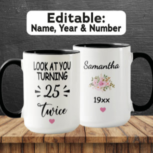 Funny 50th Birthday – Custom Name & Birth Year Mug