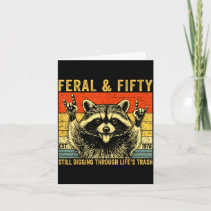 Funny 50th birthday est 1976 feral & fifty card