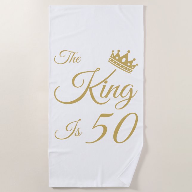 Funny 50th Birthday For Men Beach Towel (Front)