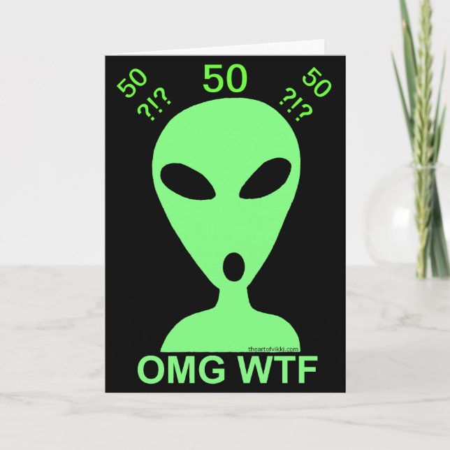 Funny 50th Birthday Geek Chic Missing Time Card (Front)