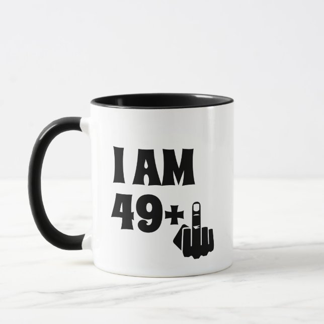 Funny 50th Birthday Gift, 49 Plus one Mug (Left)