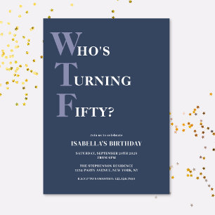 Funny 50th Birthday Humourous Modern Invitation
