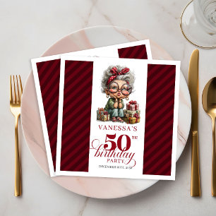 Funny 50th Birthday Old Lady Quirky Party Napkins
