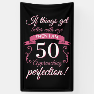 Funny 50th Birthday 'Perfection' Banner