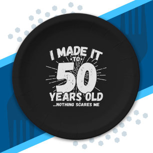 Funny 50th Birthday Quote Sarcastic 50 Year Old Paper Plate