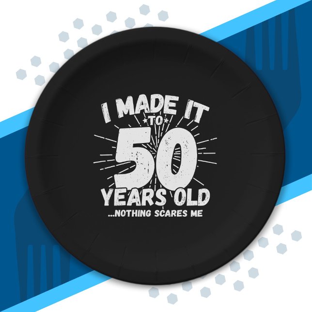 Funny 50th Birthday Quote Sarcastic 50 Year Old Paper Plate (Creator Uploaded)