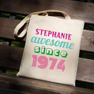 Funny 50th birthday quote tote bag