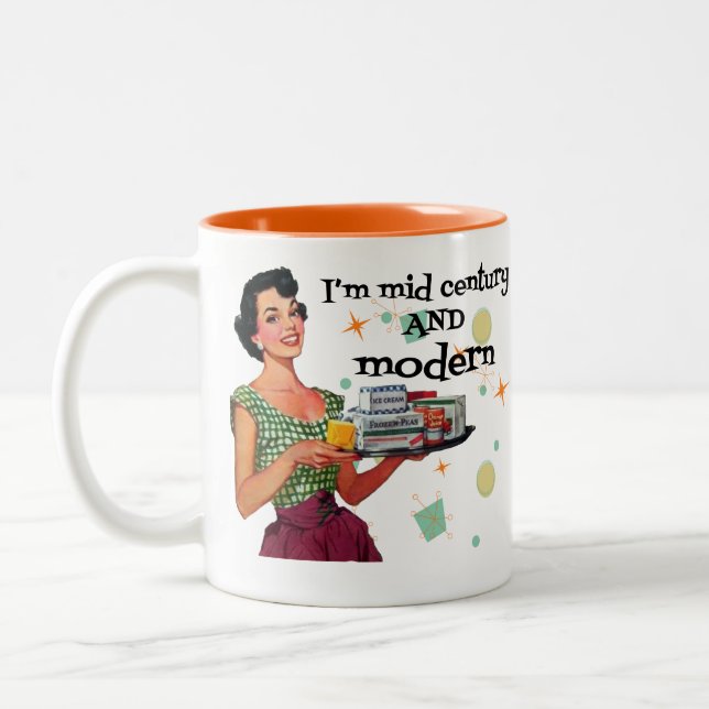 Funny 50th Birthday Retro Two-Tone Coffee Mug (Left)