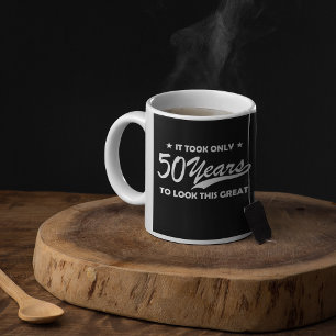 Funny 50th Birthday Retro Typography Coffee Mug