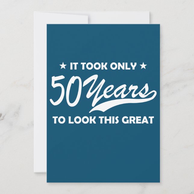 Funny 50th Birthday Retro Typography Invitation (Front)