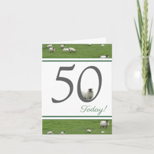 Funny 50th birthday sheep card