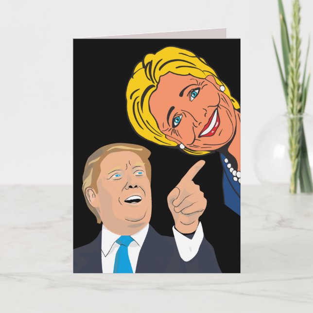FUNNY 50TH BIRTHDAY TRUMP & HILLARY CARDS (Front)