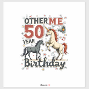Funny 50th Birthday Unicorn Horse Vintage Graphic 