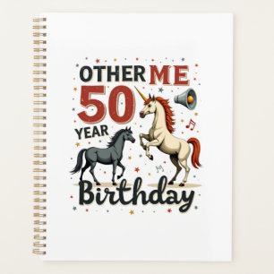 Funny 50th Birthday Unicorn Horse Vintage Graphic Planner
