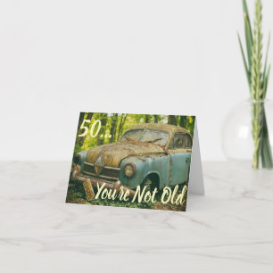 Funny 50th Birthday Vintage Dirty Old Man Birthday Invitation