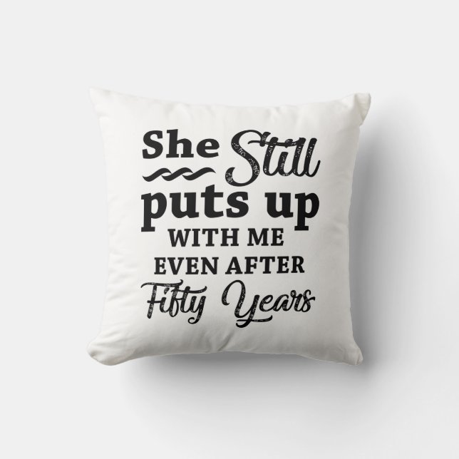 Funny 50th Wedding Anniversary Cushion (Front)