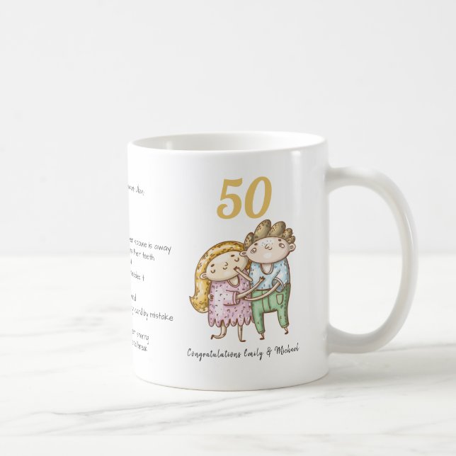 FUNNY 50th Wedding Anniversary Personalised Coffee Mug (Right)