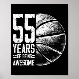 Funny 55 Old Basketball Basketball Years 55th Play Poster