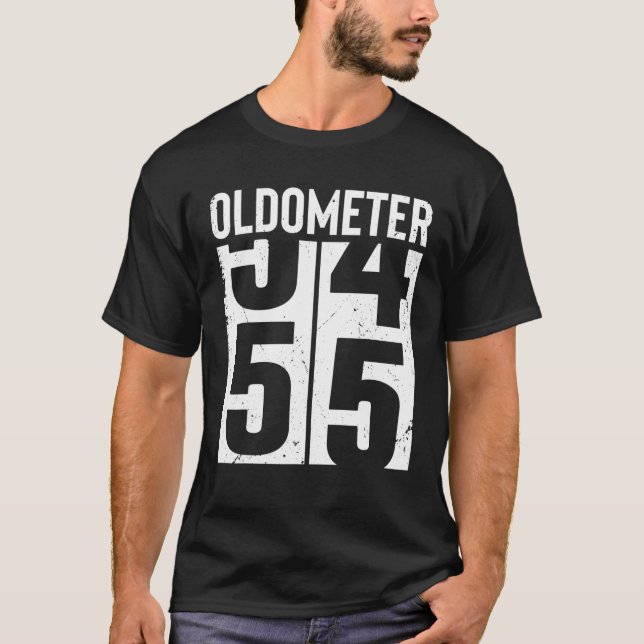 Funny 55 Years Old 55th Birthday Odometer T-Shirt (Front)