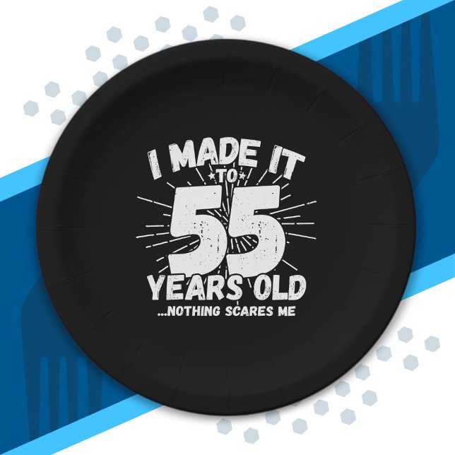 Funny 55th Birthday Quote Sarcastic 55 Year Old Paper Plate (Creator Uploaded)