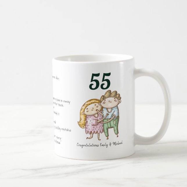 FUNNY 55th Wedding Anniversary Personalised Coffee Mug (Right)