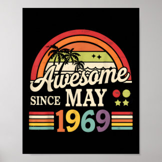 Funny 56 Years Old Vintage May 1969 56th Birthday  Poster