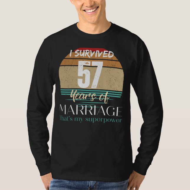 Funny 57 Years of Marriage Survivor Tee (Front)